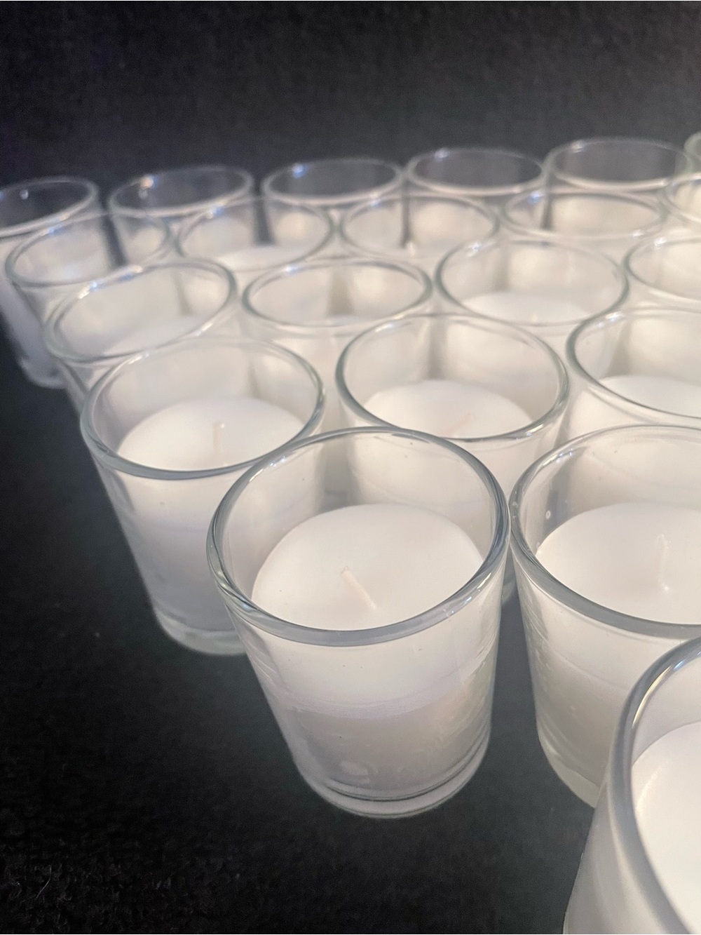 33 White Votive Candles with Clear Glass Holder - Picture 3 of 6